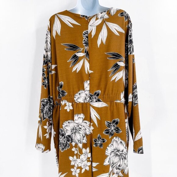 Who What Wear Long Sleeve Wide Leg Floral Print Jumpsuit Romper XXL - Picture 5 of 11